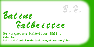 balint halbritter business card