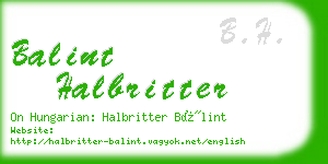 balint halbritter business card